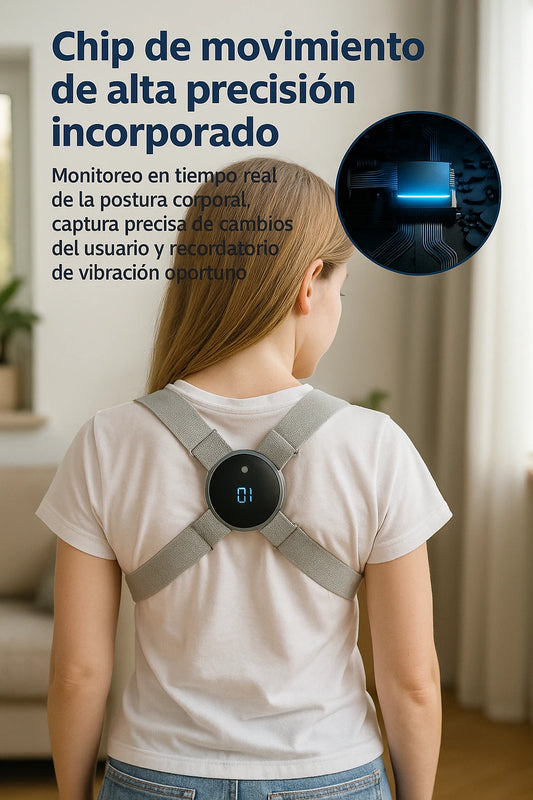 "Corrige tu Postura al Instante: Corrector Inteligente con Pantalla LCD – Ajustable, Cómodo y Protección Total para tu Espalda y Vista